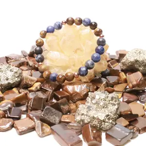 Choke Ah Bead Gemstone- 8mm Gemstone Bracelet - Natural Round Crystal BraceletBeaded Bracelet