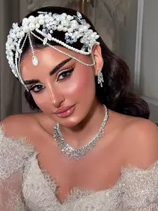 Elegant Ladies Pearl Rhinestone Hair Clip, Perfect Wedding Bride Accessory, Photography Party Holiday Costume Jewelry