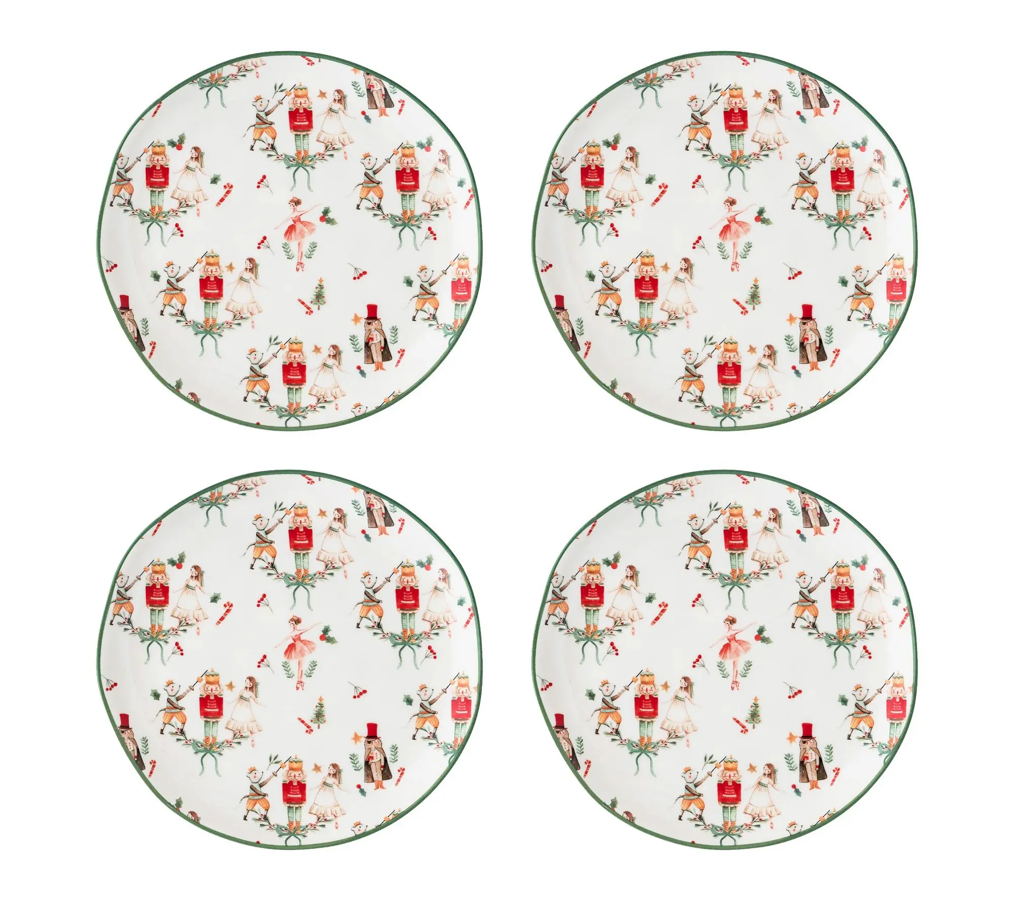 10 Strawberry Street Set of 4 Bella Holiday Appetizer Plates 10 Strawberry Street Set of 4 Bella Holiday Appetizer Plates