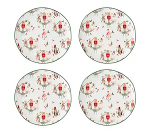10 Strawberry Street Set of 4 Bella Holiday Appetizer Plates