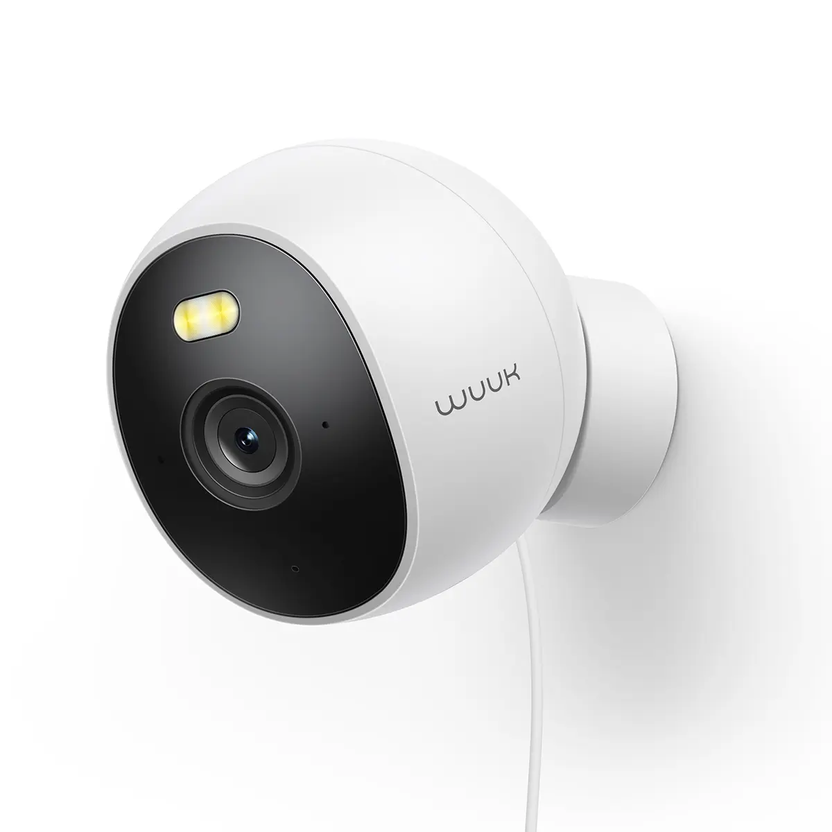 WUUK Home Security Camera, 4MP Indoor/Outdoor Wired Camera, Facial Recognition, Color Night Vision and Spotlight, Magnetic Mount
