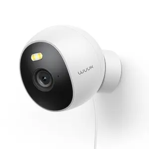 WUUK Home Security Camera, 4MP Indoor/Outdoor Wired Camera, Facial Recognition, Color Night Vision and Spotlight, Magnetic Mount