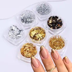 7 Bottles and Silver Color Nail Foil, Metallic Glitter, DIY Elegant Nail Art Foil Paper, Manicure Decoration, Nail Art Design, Metallic Sparkle, Nail Art Supplies