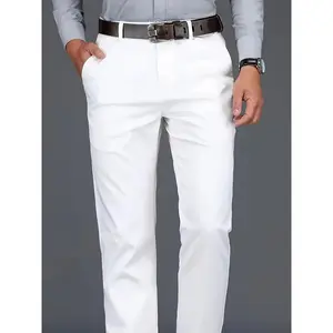 Elegant Men's Burgundy Dress Pants - Slim Fit, 100% Polyester, Smooth Finish, All-Season Wear, Hand Washable - Ideal for Business & Formal Occasions