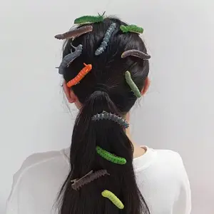 Cute Caterpillar Hair Clip Set, Non-Standard Creative Decorative Accessories, Unique Fashion Accessory for Daily Wear & Gifts