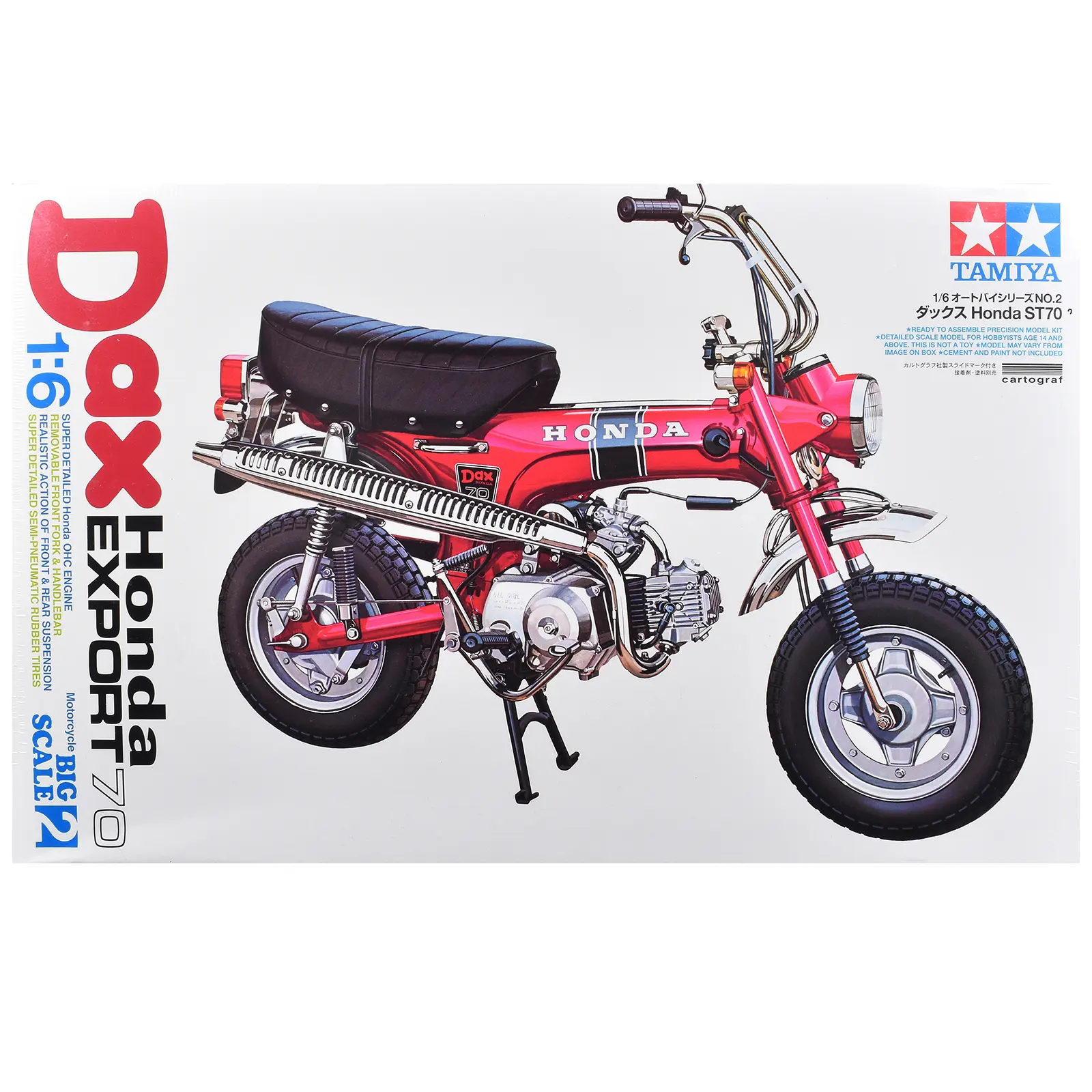 Model Kit Dax Honda Export 70 Motorcycle 1/6 Scale Model by Tamiya