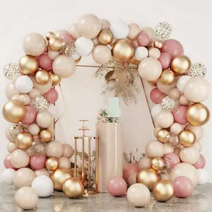 Retro Pink Orange Balloon Garland Arch Kit,102pcs Wedding Latex Balloon Decoration Pink Gold Confetti Balloon Decor, Birthday Party Balloon Decor wedding balloons
