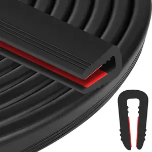 Rubber Edge Trim U Channel  /" Self Adhesive Sheet Metal Edge Guard Protector, EPDM Seal Strip for Car Doors, Steel Plates, Glass, Hatches, Table Corners, Fit /"(.mm), Ft, Black