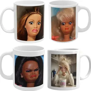Disgusted Doll Face Ceramic Coffee Mug, (11oz, 15oz) Funny Meme Cup, Ugly, Funny Coffee Mug, Gift For Coworker, Family, Best Friends, Christmas Gift