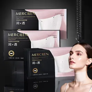 Mercilen Collagen Neck Mask 12g X 5 Sheets/10 Sheets, Contains Elastin and Peptides, Tightening Neck Skin Care, Body Care, Suitable for Lifting and Care