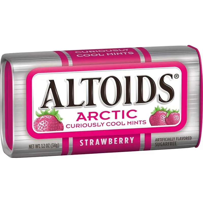 2x Altoids Arctic Strawberry Sugar Free Mints - Sweet Breath Candy Pocket Pack Snack Treat 1.2oz