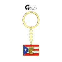 P-Puerto Rico Flag-Keychain