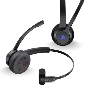 TREBLAB C7 Comfortable Single Ear Bluetooth Computer Headset Audio