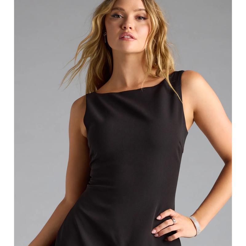 Ellerie Low Back Ruffle Bubble Short Dress