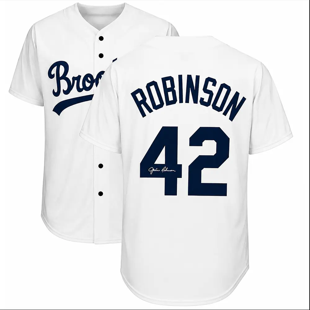 All Over Print No Piping Mesh Shirt Robinson Name #42 Brklyn Legend Baseball Jersey Printed Signature Premium Lightweight Breathable Athleisure Wear Retro Nostalgia Sportswear