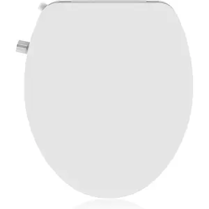 Non-Electric Round Bidet Toilet Seat with Dual Self-Cleaning Nozzles, Adjustable   and Position, Slow-Close Lid, Easy Installation, Ideal for Personal Hygiene and Comfort, White