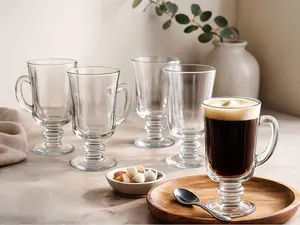 Coffee Mug Glass Cups (2-Pack & 4-Pack Variations) Tea Set Drink Irish Sturdy Stylish Drinkware