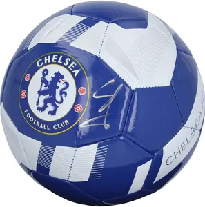 Enzo Fernandez Chelsea FC Autographed Chelsea Blue & White Logo Soccer Ball - Fanatics Authentic Certified