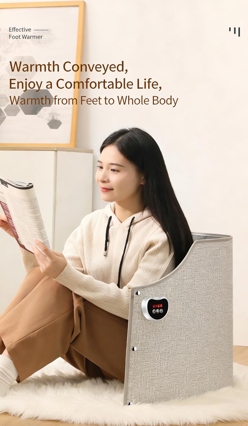 Foldable Under Desk Foot & Leg Warmer with Soft Blanket Portable Electric Space Heater for Office and Home Quiet Heating Pad for Feet Knees & Legs Compact Winter Warmth Solution