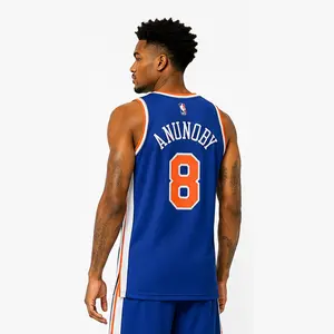 Anunoby #8 Finals New York Basketball Fan Mesh Tank Top, Streetwear Sports Jersey