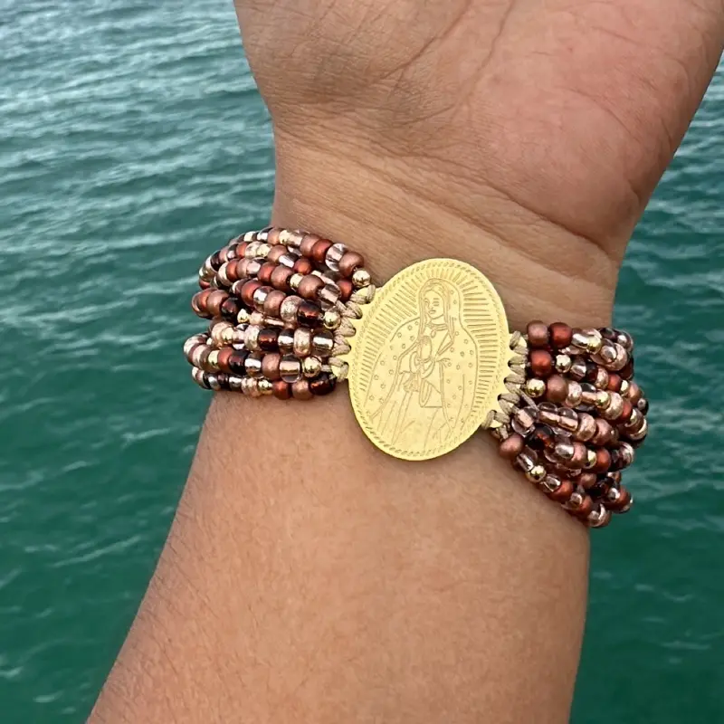 Pulsera ajustable de la virgen guadalupe
