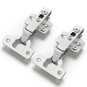 Furniware Kitchen Cabinet Frameless Hinges,Soft Closing European Hinges,3D Adjustable Clip On Concealed Kitchen Cabinet Door Hinges