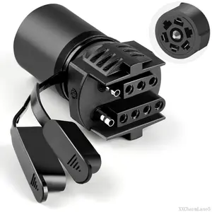 7 Pin Trailer Plug Adapter with Rain Cover: 2 in 1 Design - 7 Pin to 4 Pin Trailer Adapter & 7 Pin to 5 Pin Trailer Light Plug Adapter - 2024 NewXXCharmLane5