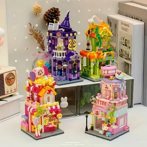 Colorful Small House Building Blocks Set, Candy House Pub Scene Model Kit, Creative Gifts for Adults, Christmas & Birthday Decoration