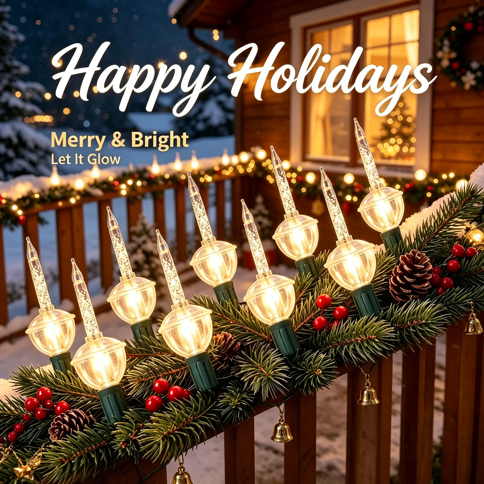 9 Count Vintage Christmas Bubble String Lights, 8.8FT C7 E12 Base UL Listed Old Fashioned Bubble Lights, Green Wire Warm Glow Holiday Decor for Christmas Tree Mantel Indoor Xmas Decoration