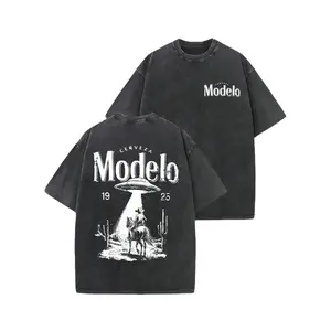 New American-Style Unisex Cotton T-Shirts Featuring Fun Retro Western Cowboy Cartoon Lettering Prints. Comfortable, Retro, Stylish, And Versatile Y2K Streetwear, A Must-Have For Commuting.