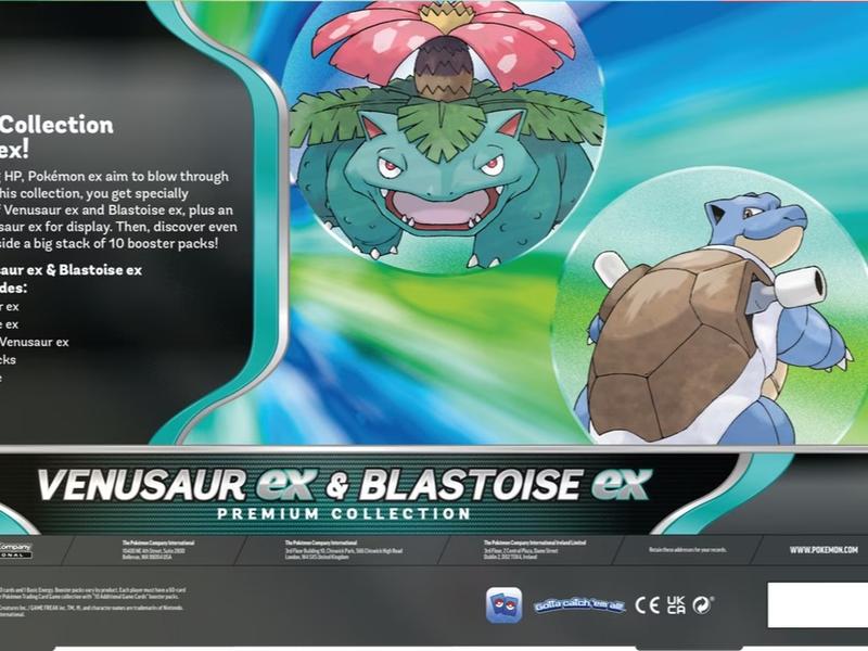 Pokémon Venusaur EX & Blastoise EX Premium Collection - Includes Promo Cards & 10 TCG Boosters for Collectors Brand New Product