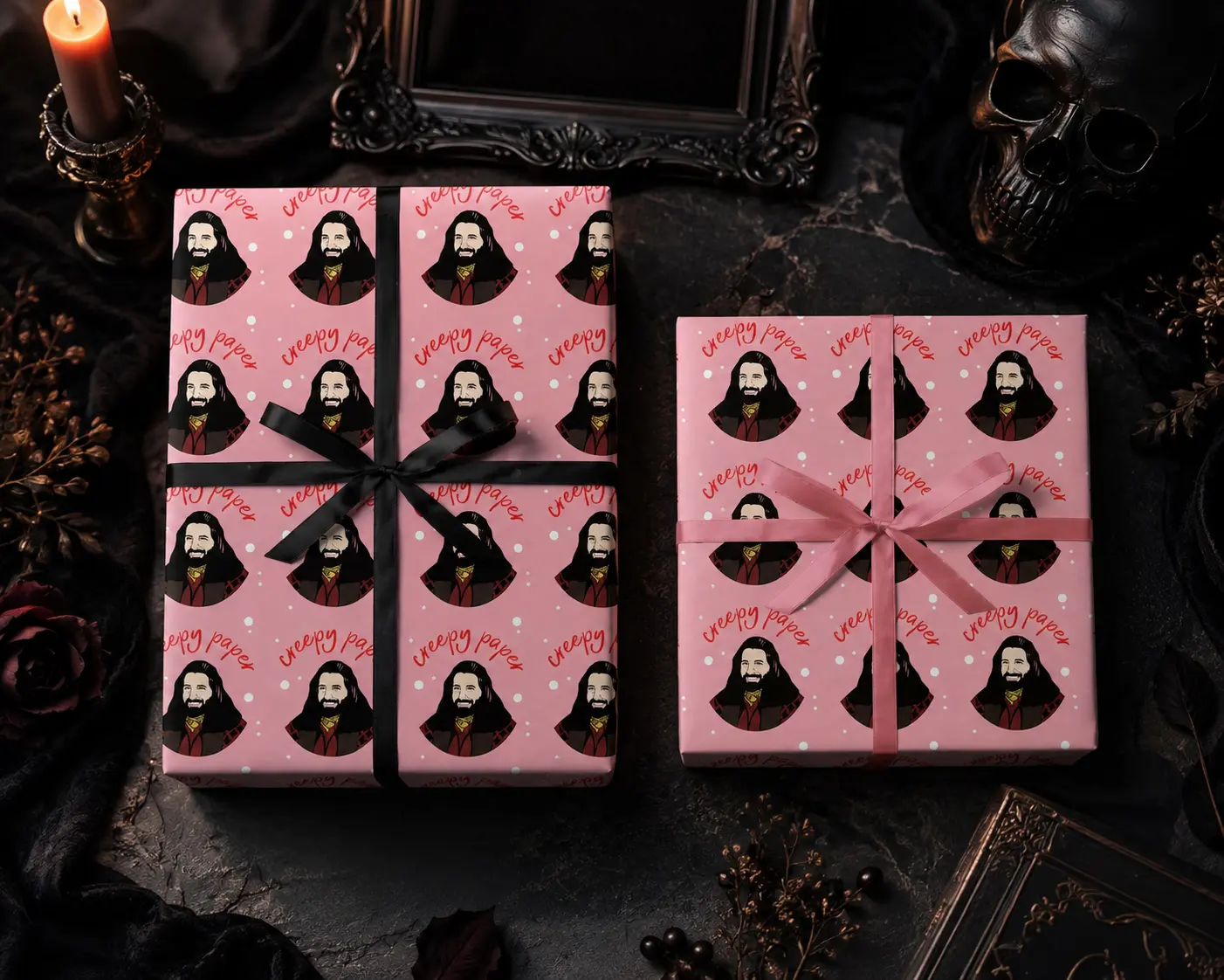 Nandor What We Do In The Shadows Wrapping Paper | Funny Creepy Vampire Gift Wrap Roll | Halloween Christmas Birthday Fan Gift