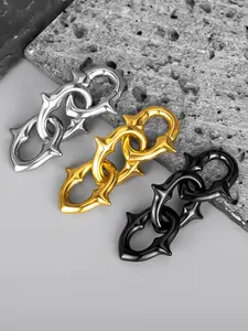 Vanku 1PCS Stainless Steel 4mm New Chain Ear Weights Hangers Plugs Expander Piercing Punk Style Earrings Women Man Fashion Jewelry Gift