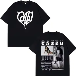 Singer Cazzu Con Otra New Album Vintage Tshirt Men Women Loose Casual T-shirt Cotton Aesthetic High Quality Unisex T-shirtss MG6