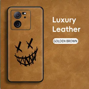 Luxury artificial leather phone case for Xiaomi 17/17pro/17promax/15T pro/15/14T/13Lite/12x/12sPro/12T/12s ultra/11i/11xprotective, high-quality, Grimace Smile
