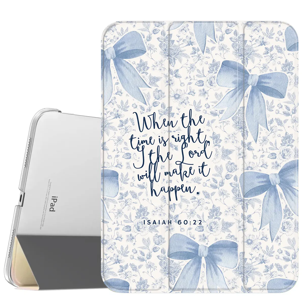 Vintage Bows Case for iPad A16 2025 / iPad air 6/ iPad mini 6, Slim Stand Cover with Soft Translucent Frosted Back Pencil Slot, for Samsung Galaxy Tab S9 Tablet Cases