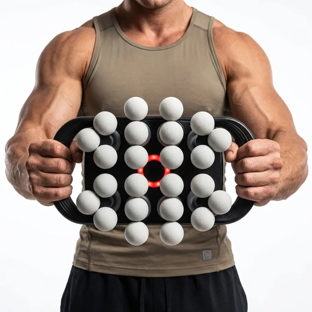 Battery-Powered 24-Ball Percussion Vibration Device - 30 Levels, 9 Modes, Quiet Handheld Tool for Back, Shoulders, Adjustable Intensity for Daily Fitness