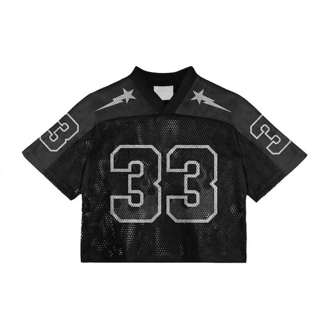 Black Football Crop Jersey, Personalized Name and Number 33 Shirt