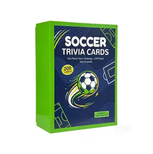 Soccer Trivia Cards Game, 200 Cards Fast-Paced Team Challenge, Fun Party Game for Family & Friends, Perfect Gift for Kids & Adults, Easy to Learn Football Quiz Game
