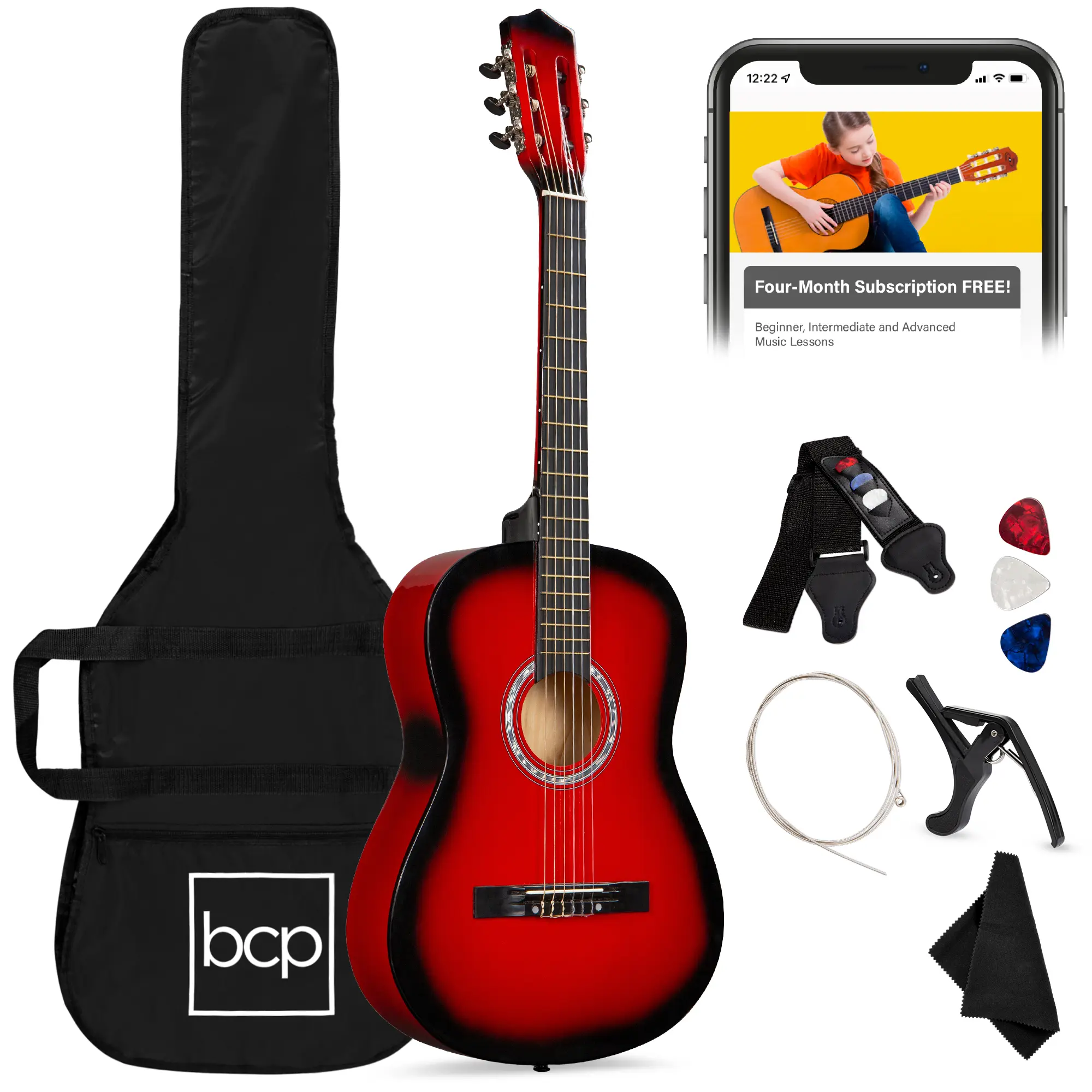 Best Choice Products 38in Beginner Acoustic Guitar Starter Kit w/ Gig Bag, Strap, Strings