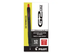 Pilot PIL20836 0.7 mm G2 Edge Premium Retractable Gel Roller Pen - Red Ink
