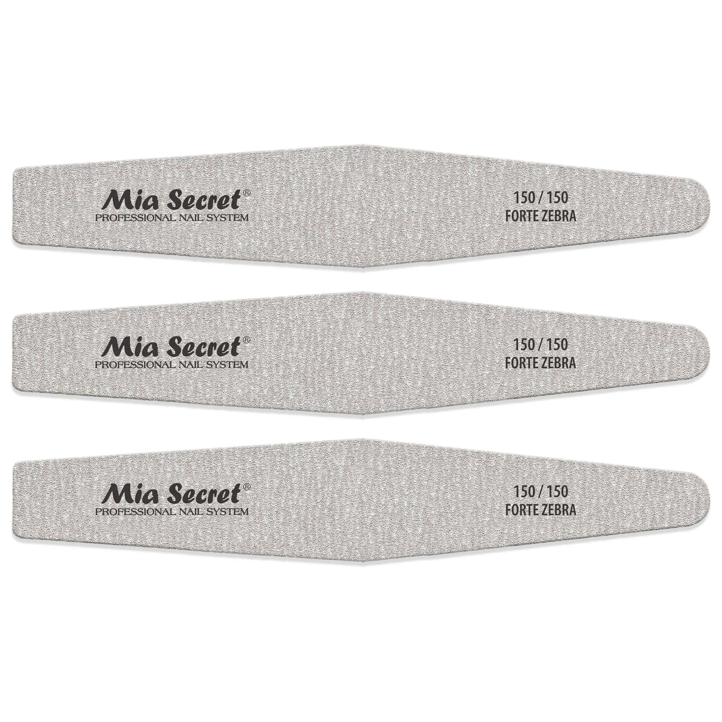 Mia Secret Forte Zebra Diamond Nail File, 150/150 Grit Double-Sided Manicure Tool for Precise Shaping, Professional Nail Care Supplies, Nail Care Product, Nails Supplies