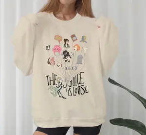 Beetlejuice The Juice is Loose Crewneck Sweatshirt, Tim Burton Shirt, Funny Halloween Horror Sweater, Never Trust the Living, Gift for Her Sweater Cotton Crewneck Sweater Womenswear Tops Women Lady
