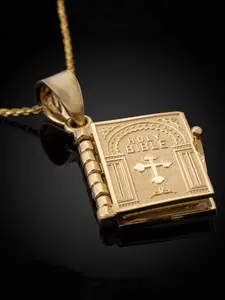 Creative Bible Book Design Faith Pendant Cross Chain Design Necklace for Men & Women, 1 Piece Fashion Jewelry for Party, Daily Jewelry for Birthday Gift