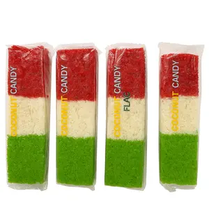 Bandera de Coco 3.5oz (4pcs) Mexican Coconut Flag Candy - Traditional Sweet Treat for Holidays & Celebrations
