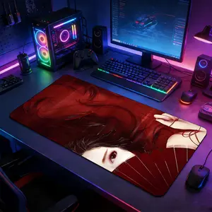 Graceful Chinese-Style Dress Girl Large Extended Gaming Mouse Pad, Non-Slip Rubber Base Stitched Lock Edge Desk Mat, Seductive Artistic Design Desk Pad, Durable Computer Accessory for Home Office & Gaming Setup, Ideal Gift for Gamers & Girl