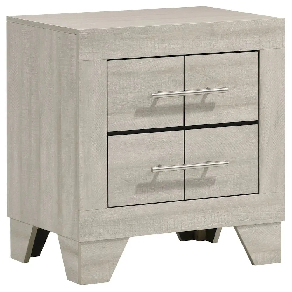 Trenton 2-Drawer Nightstand Bedside Table - Rustic Cream Indoor Furniture with Clean Aesthetic, Small Room Ideas, Pinterest Bedroom, Modern Bedroom, Minimal Chic, Engineered Wood