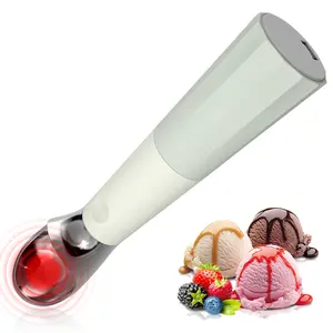 Smart Heated Ice Cream Scooper, Effortless Scooping for Hard Frozen Treats, 2000mAh USB-C Rechargeable, Food-Grade Stainless Steel Dessert Spoon