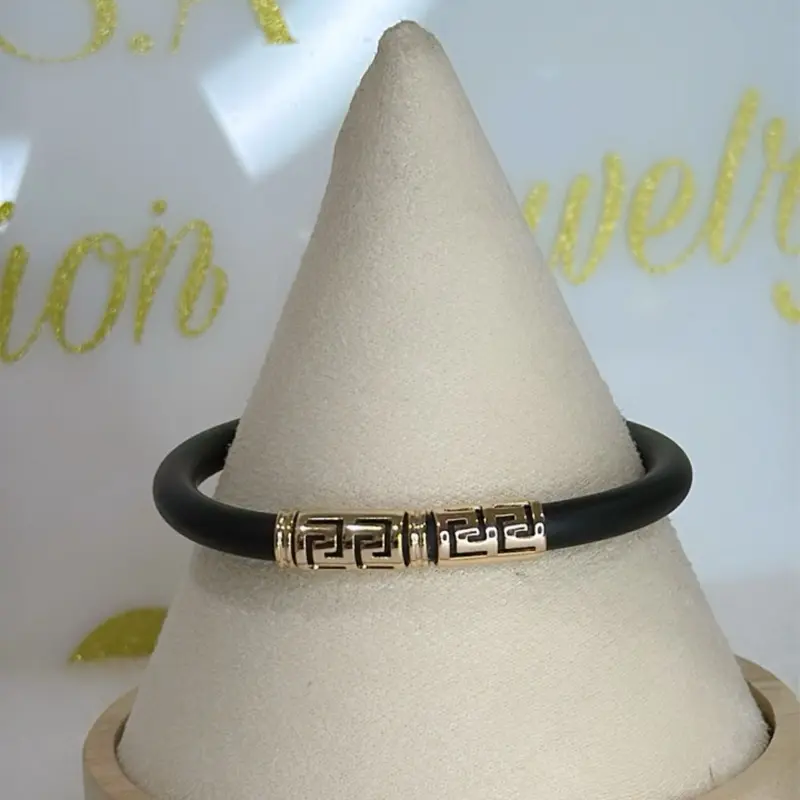 Greek Design Bracelet #0100 - 18k Laminated Gold, 7 Inches with 8.5 Inch Extension, Hypoallergenic, 3 Layers Protection, Elegant & Versatile