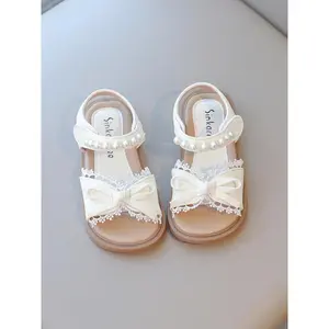 Girl's Bow Decorated Sandals, Cute Lace Trim Sandals for Summer, Casual Comfortable Sandals for Daily Wear, Bowknot Design Sandals